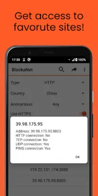 BlockaNet: Proxy list browser android App screenshot 2