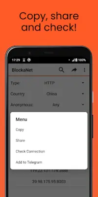 BlockaNet: Proxy list browser android App screenshot 3